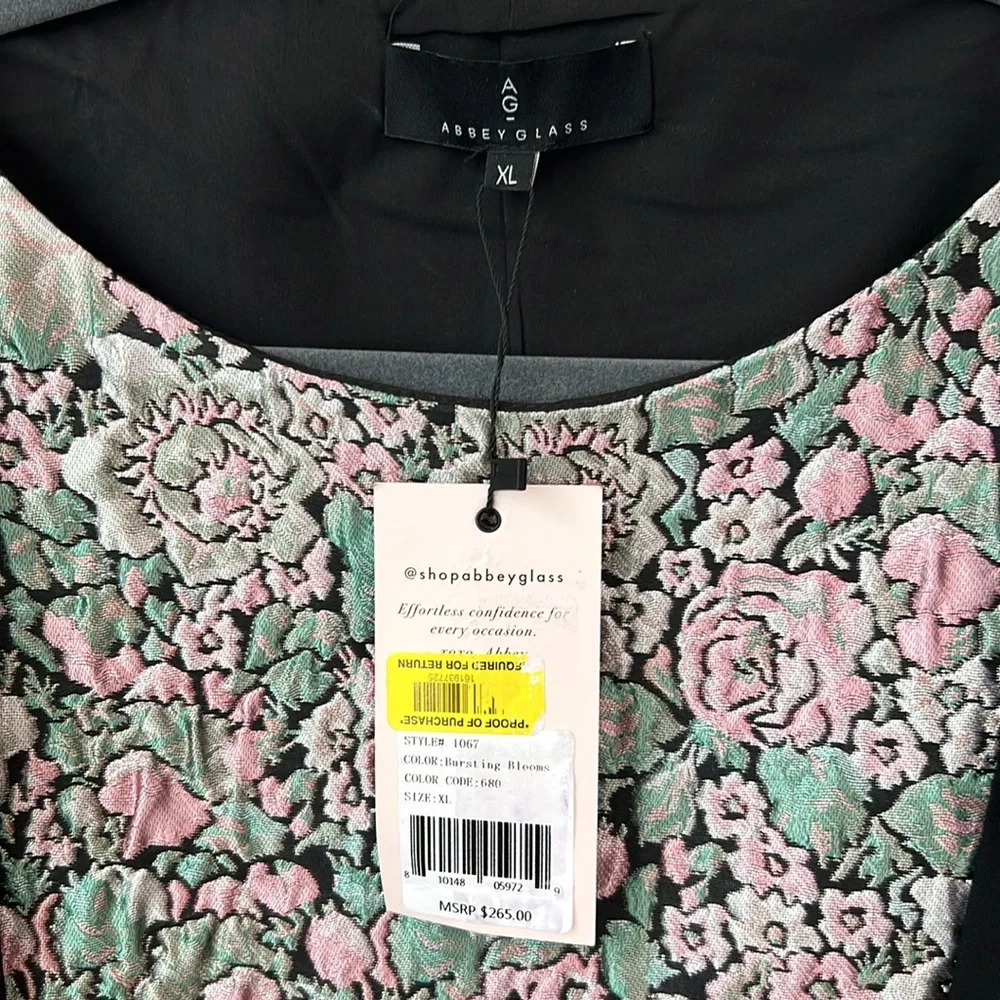 Abbey Glass Michelle Floral Jacquard Sleeveless Dress In Bursting Bloom Size XL - Picture 7 of 12
